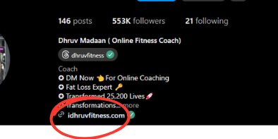 Use Of Link in Instagram Bio