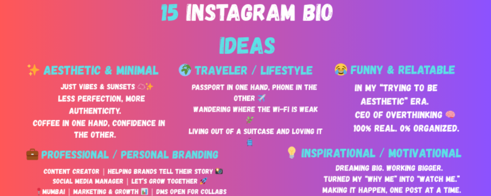 Instagram Bio Ideas How to Generate Instagram Bio